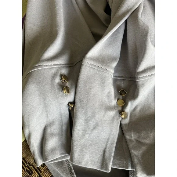 Lands End Open Front Cardigan  Coverup Cotton 3X Gray Long Sleeve Nautical New - Picture 12 of 12